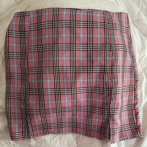 Check pattern pink preppy skirt